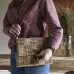 Rustic Rattan Block Weave Handbag