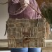 Rustic Rattan Block Weave Handbag