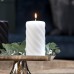 Twisted Velvet Pillar Candle Off-White 8x15